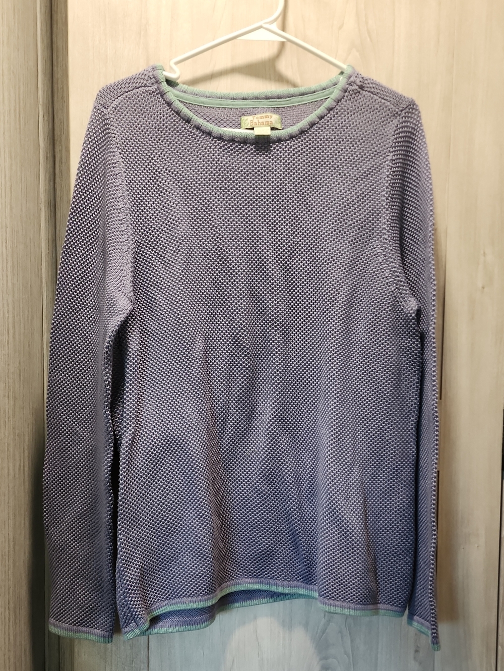 Tommy Bahama Women's Purple 100% Cotton Textured Knit Sweater Size L